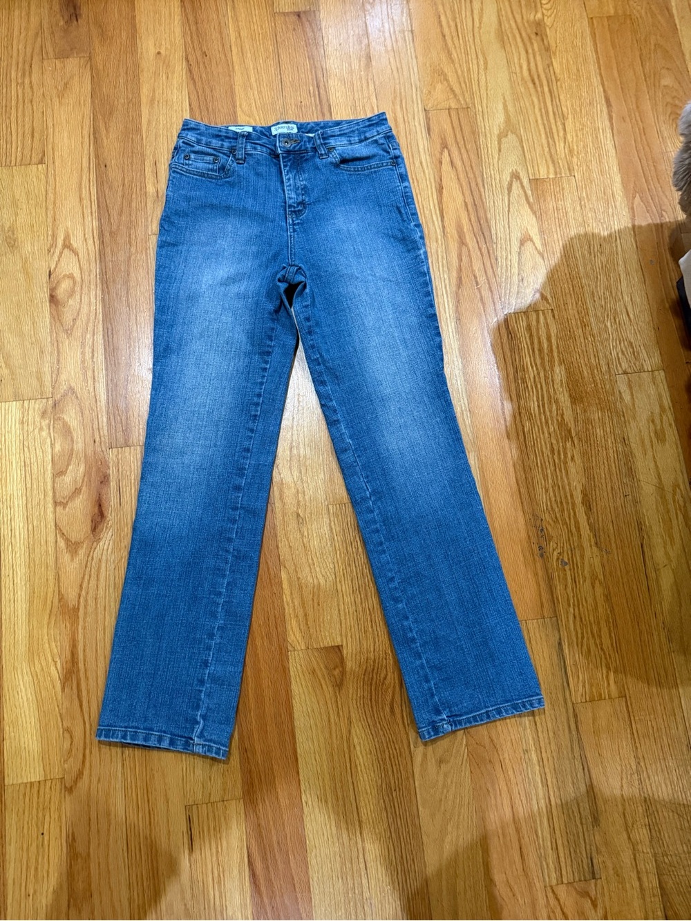 St. John's Bay Straight Leg Jeans Medium Wash Blue Denim Stretch